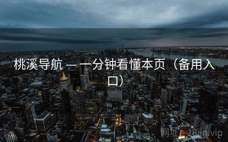 桃溪导航 — 一分钟看懂本页（备用入口）